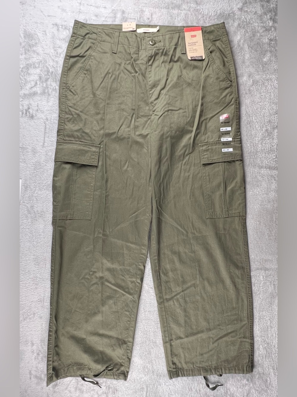 Levis 94 Baggy Cargo Pants Womens 32 32x30 Army Green Utility Loose Wide Leg NWT